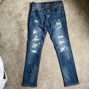 2/$20 Men’s Aeropostale skinny jeans dark wash distressed, 28 waist 30 length
